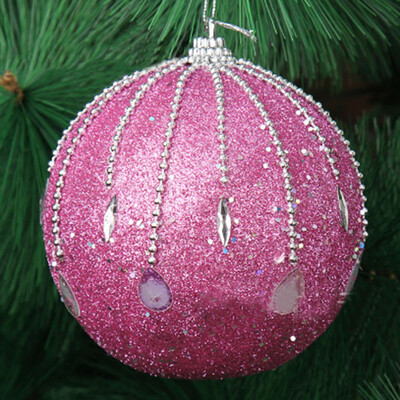 

〖Follure〗Christmas Rhinestone Glitter Baubles Balls Xmas Tree Ornament Decoration 8CM