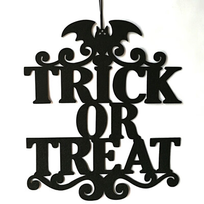 

Home Party Trick Or Treat Hanging Decor Non-woven Spooky Witch Bat Door Signs Halloween Party Decor Hanging Props Party Decor