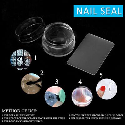 

Toponeto New Jelly Silicone Image Stamper Scraper Set Nail Art Stamping Tools
