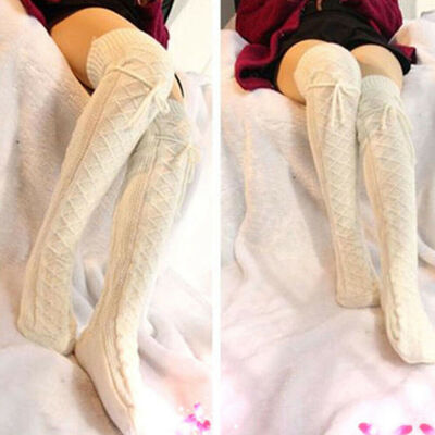 

NEWEST Women Winter Wool Warm Knit Over Knee Thigh High Stockings Socks Leggings