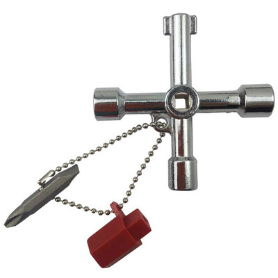 

4 In 1 Valve Triangle Square Universal Cross Key With Screwdriver