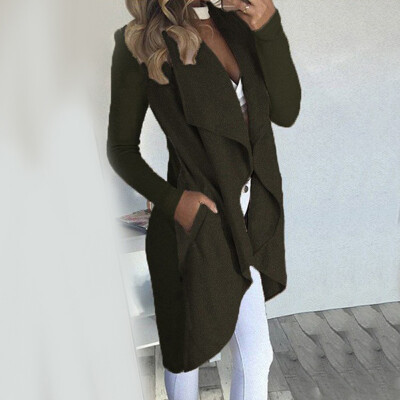 

Womens Slim Long Coat Irregular Outwear Jacket Trench Parka Cardigan PLUS SIZE