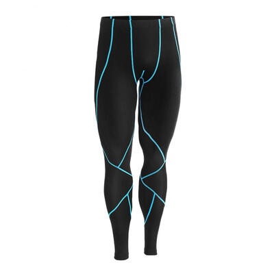 

Greensen Men Tight Wicking Sports Fitness Pants Workout Gym Running Elastic Pants Blue Stripes