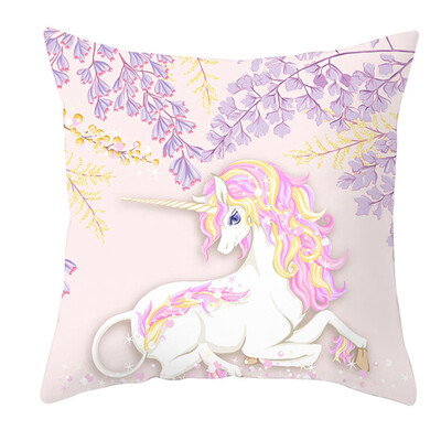 

Cartoon Unicorn Pillowcase Peach Skin Cashmere Print Sofa Cushion Cover Throw Pillow Case Home Decoration Fashion