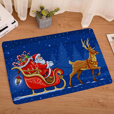 

2020 New Year 7 Styles Santa Claus Christmas Flannel Door Mat Floor Mat Bathroom Home Absorbent Non-Slip Carpet Mat
