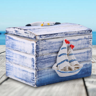 

Greensen Mediterranean Style Wooden Jewelry Candy Box Portable Small Storage Casesail