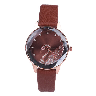 

Fashion personality swan pattern belt ladies watch student quartz watch