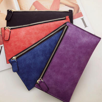 

Women Zipper Leather Clutch Coin Phone Bag Long Purse Wallet Card Holder 6Colors