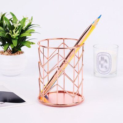 

Siaonvr Round Pen Pencil Holder Office Supplies Desk Organizer Iron Makeup Brush Tube