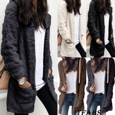 

Womens Winter Fluffy Faux Fur Jacket Warm Outerwear Coat Parka Outwear Fashion