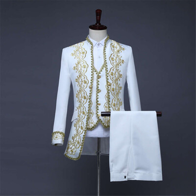 

Toponeto Mens European Style Court Costumes Military Uniforms Performances Suit