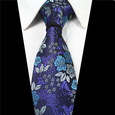 

Customized 19-year new tie high-grade polyester silk yarn-dyed jacquard cashew flower tie small floral tie