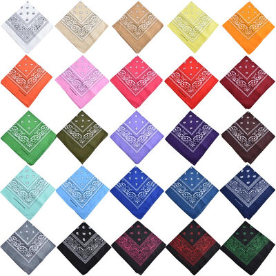 

Vintage Women Men Square Scarf Kerchief Retro Print Multi-Colors Headband Boho Scarves