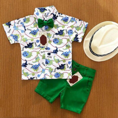 

US 2PCS Toddler Kid Baby Boy Shirt TopsPants Shorts Beach Clothes Outfit Summer