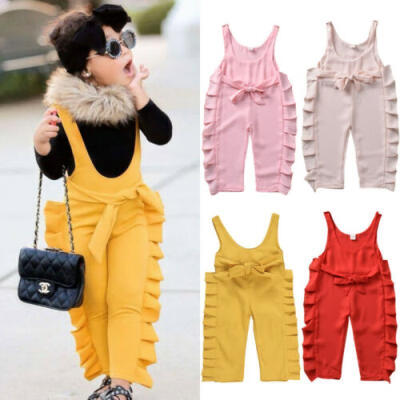 

Toddler Kids Baby Girl Ruffle Bib Pants Romper Jumpsuit Overalls Outfits Clothes