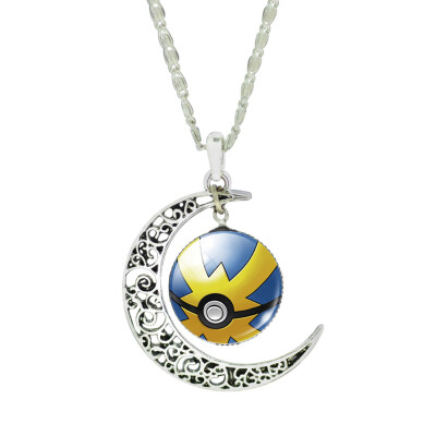 

Pokemon Pokeball Necklace Pokemon Necklace Moon Necklace Moon Jewelry Pokemon Jewelry