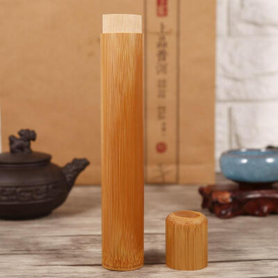 

1Pc Round Shape Portable Handmade Natural Bamboo Tea Jar Storage Holder Container Box Home Use Tea Storage Bamboo Tea Container