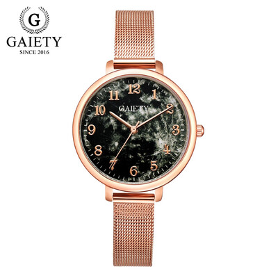 

Gobestart Luxury Temperament Lady Stainless Steel Mesh Belt Watch Analog Quartz Watch