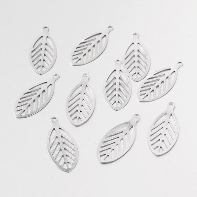 

Hollow Leaf 316 Stainless Steel Filigree Pendants Stainless Steel Color 23x9x1mm Hole 1mm
