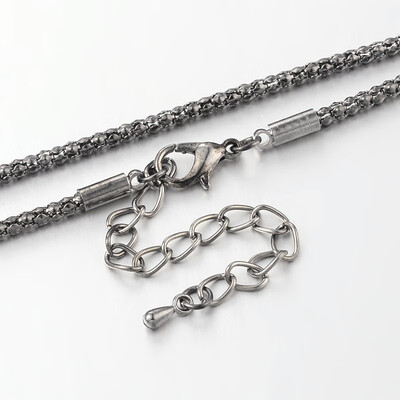 

Iron Popcorn Chain Necklace Makings with Alloy Lobster Claw Clasps&Iron End Chains Gunmetal 299