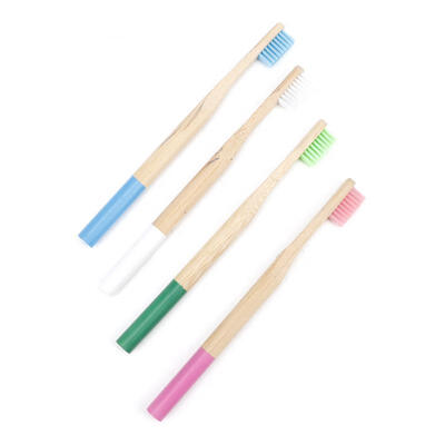 

Greensen 4pcs Natural Soft Hair Bamboo Toothbrush Round Handle Eco-friendly Toothbrush Oral Care