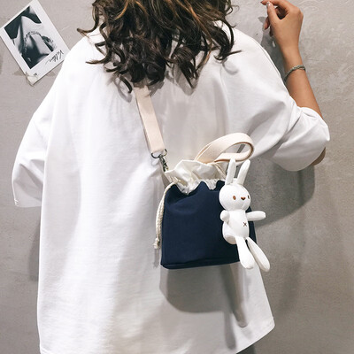 

Cute ugly cute small bag female 2019 new Korean version of the ocean shoulder bucket bag cartoon rabbit slung net red envelope