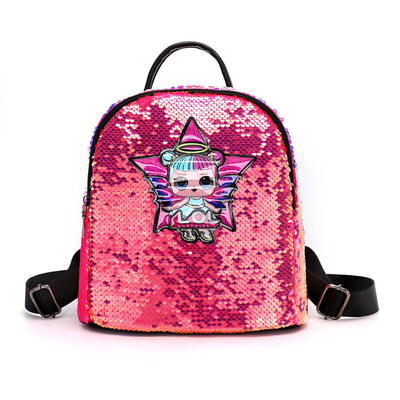 

Glitter Women Sequins Backpack Girls Cartoon Star Travel Shoulder Schoolbag