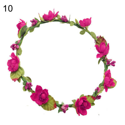 

Girls Faux Flower Hair Headband Garland Wreath Wedding Party Bride Headpiece