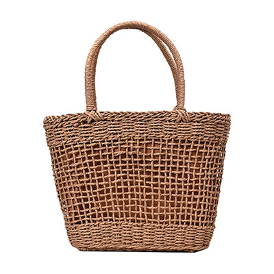 

Large Capacity Straw Bag For Women Handmade Woven String Travel Tote Bags Bohemian Ladies Rattan Summer Beach Handle Bags