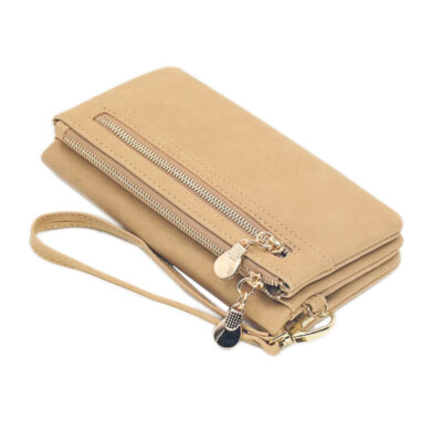 

Fashion Ladies Wallet Long Wallet Purse Female Korean Version Of The Matte Retro Double Zipper Card Bag Purse