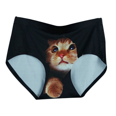 

Hot Selling Cartoon Panties Womens Underwear Briefs 3D Printing Panty Cat Panties Sexy Girls Lingerie Intimates Women Panties