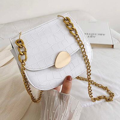 

Tailored Womens Fashion Stone Shoulder Bag Chain Diagonal Bag Solid Color Handbag