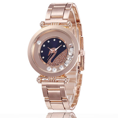 

Steel belt simple student watch with diamonds English watch swan fashion ladies small fresh watches