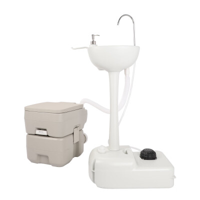 

Ktaxon Wash Sink&Toilet Combo 5 Gallon Toilet & 25 Gallon Hand Wash Basin Sanitary Ware with Towel HolderSoap Dispenser