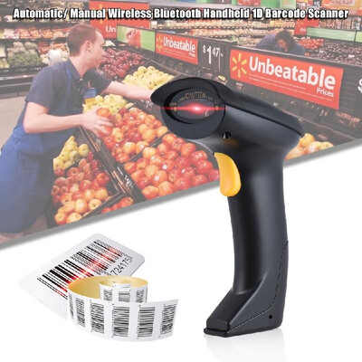 

Automatic Manual Wireless Bluetooth Handheld 1D Barcode Scanner Reader Supports Reverse Type Bar Code Scanning for Android iOS Wi