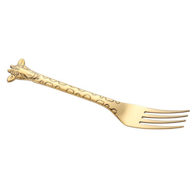 

Stainless Steel Coffee Spoon Cartoon Giraffe Shaped Cake Dessert Fork Spoon