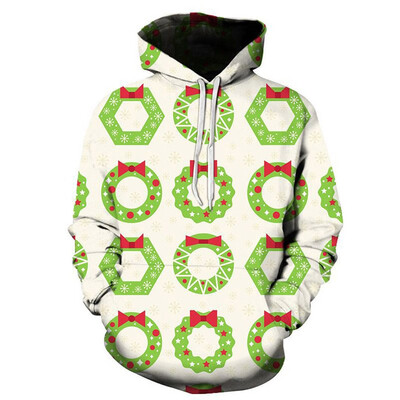 

Toponeto Mens Happy Christmas 3D Printed Long Sleeve Shirt Round Neck Blouse Top Hoodies