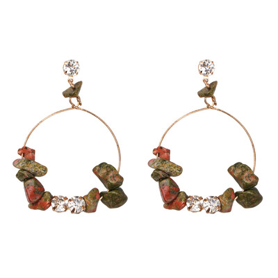 

2019 za Natural Stone Beads Drop Earrings For Women Vintage Crystal Bird Pendant Dangle Earrings Statement Jewelry