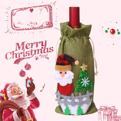 

Christmas Wine Bottle Cover Champagne Wine Bottle Cover Christmas Red Wine Gift Bag Christmas Candy Bag Christmas Decoration For H