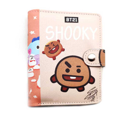 

Snap Button Wallet PU Wallet Cosmetic Bag Two Fold Storage Bag Handbag Coin Bag Cartoon Image Gift