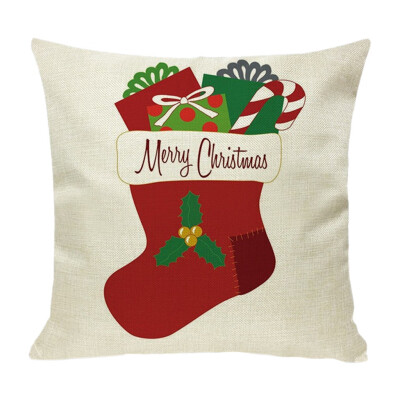 

Tailored New Christmas Cotton Linen Pillow Case Sofa Cushion Cover Home Decor