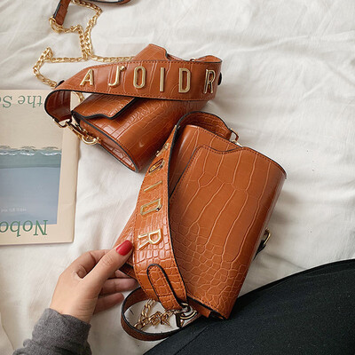 

North bag retro Hong Kong style small square bag women 2019 new Korean fashion Messenger bag crocodile pattern shoulder bag