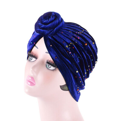 

6 Colors Muslim Women Knotted Turban Hat Ladies Cancer Chemo Cap For Hair Accessories Head Scarf