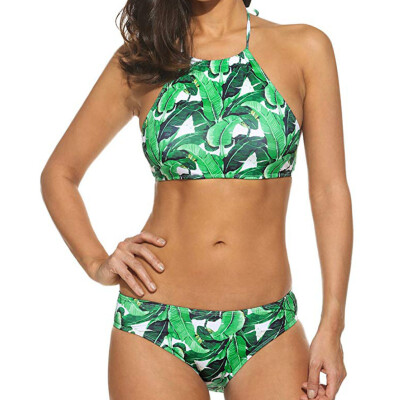 

Saidsome Women Print Tube up Two Pieces Bikini Push-Up Swimsuit Swimwear Beachwear