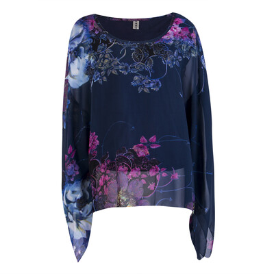 

Womens Floral Print Tops Blouse Ladies Casual Long Sleeve T-Shirt Chiffon Button