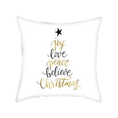

〖Follure〗Gold Merry Christmas Pillow Cases Nordic Sofa Cushion Cover Home Decoration