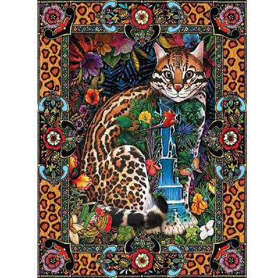 

Diamond Painting Embroidery Cross Stitch Full Mosaic DIY Kit Vintage Leopard Floral Cat Animal Rhinestone Home Decor