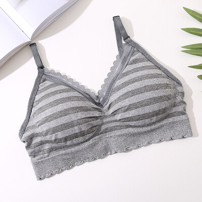 

Sexy Bra Women Lace Striped Bralette Lingerie Underwear Wireless Padded Seamless Bra Ultra Strap Padded Bras for Women