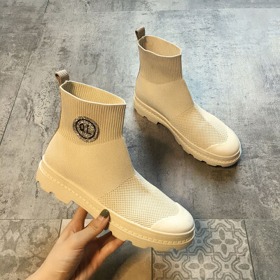 

Socks shoes womens summer Korean version of ins tide 100 mesh knitting high-heeled shoes fashion running shoes