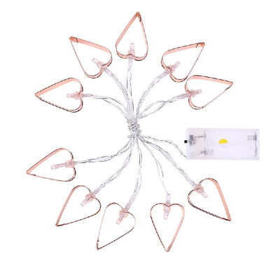 

Portable Modern Simple Originality Iron Hollowed-Out Shape 10 Bulbs Loving Heart Cell Case Decorative Lamp String